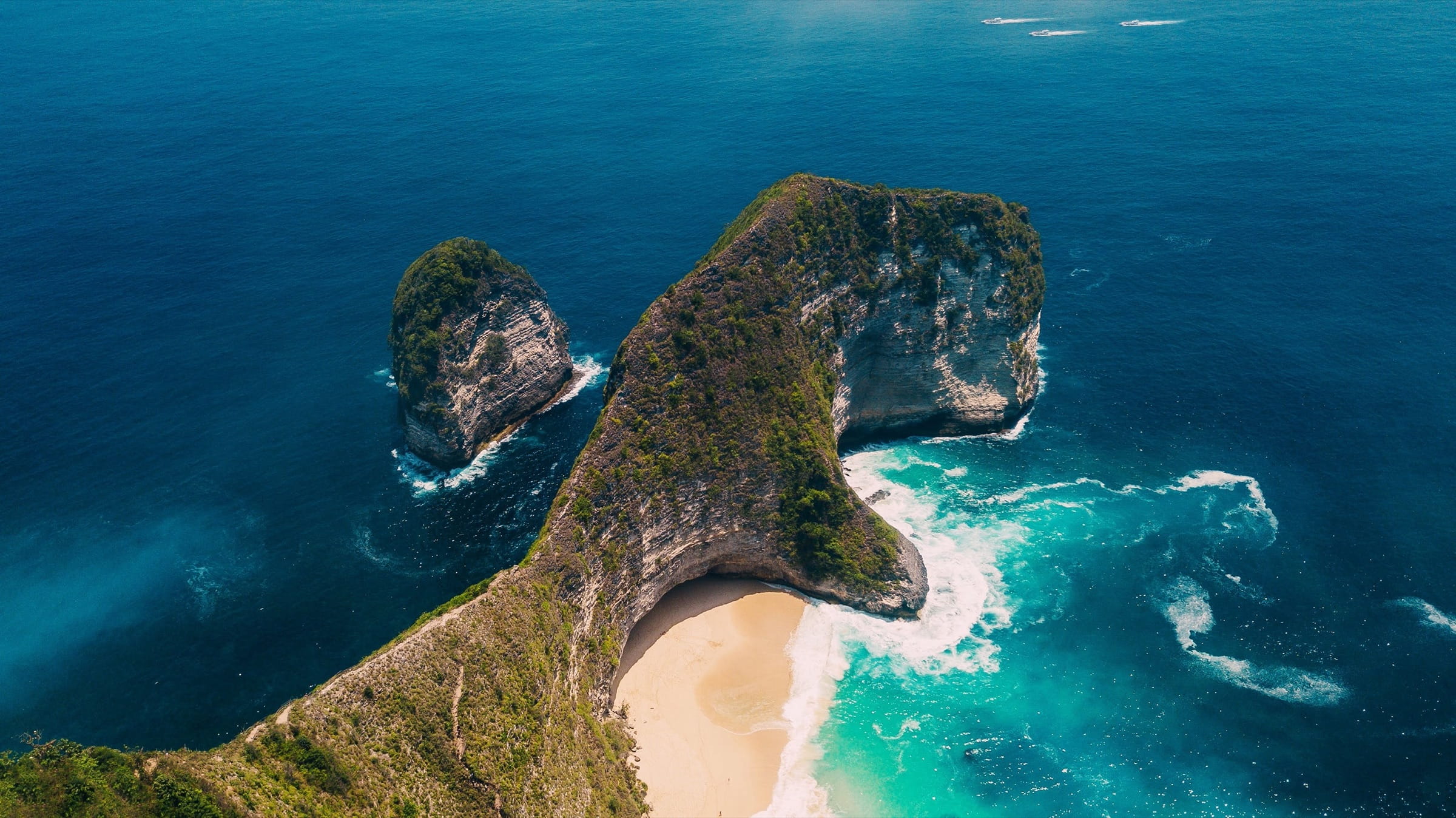 Aerial view of Kelingking Beach, Nusa Penida